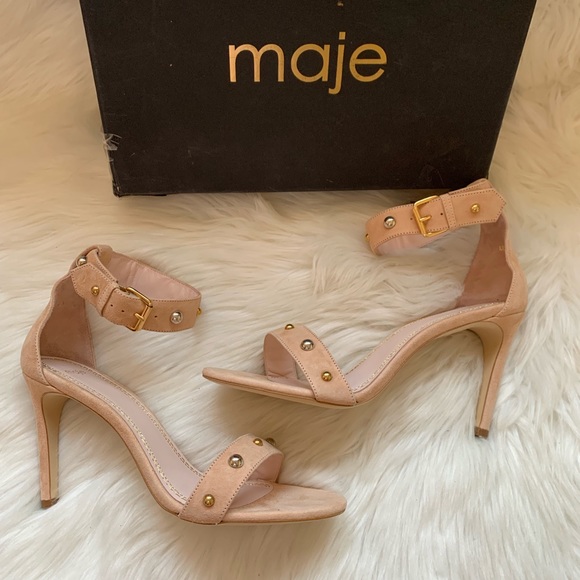 Maje Shoes - New! MAJE Goat Leather Studded Heeled Sandals